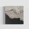 Abstract artwork with soft grey, light grey brown and charcoal wave textures